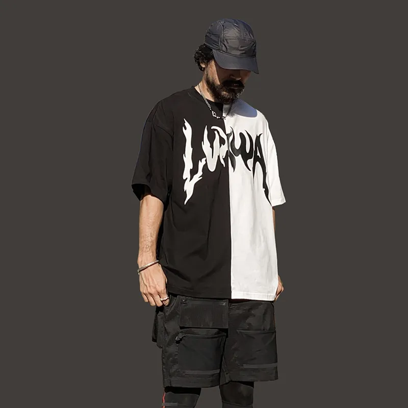 LVXWA T Shirt Unisex Black White-3