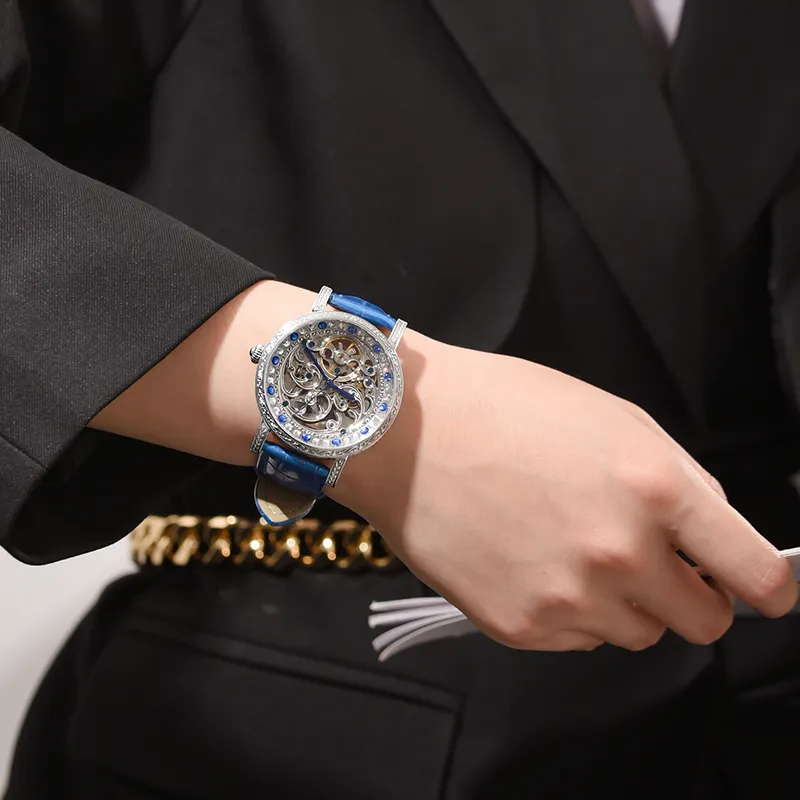 VRQ Faith Series Automatic Mechanical Movement Watch Women's Watch Cut-Out Dial-3