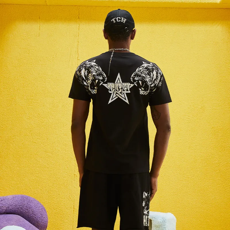 TCH T Shirts Unisex Black With Silver Logo-2