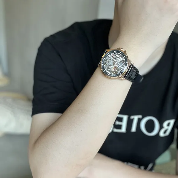 HANBORO Hollow Series Automatic Mechanical Movement Watch Men's Watches Cut Out Dial HBR906.1 MH-3