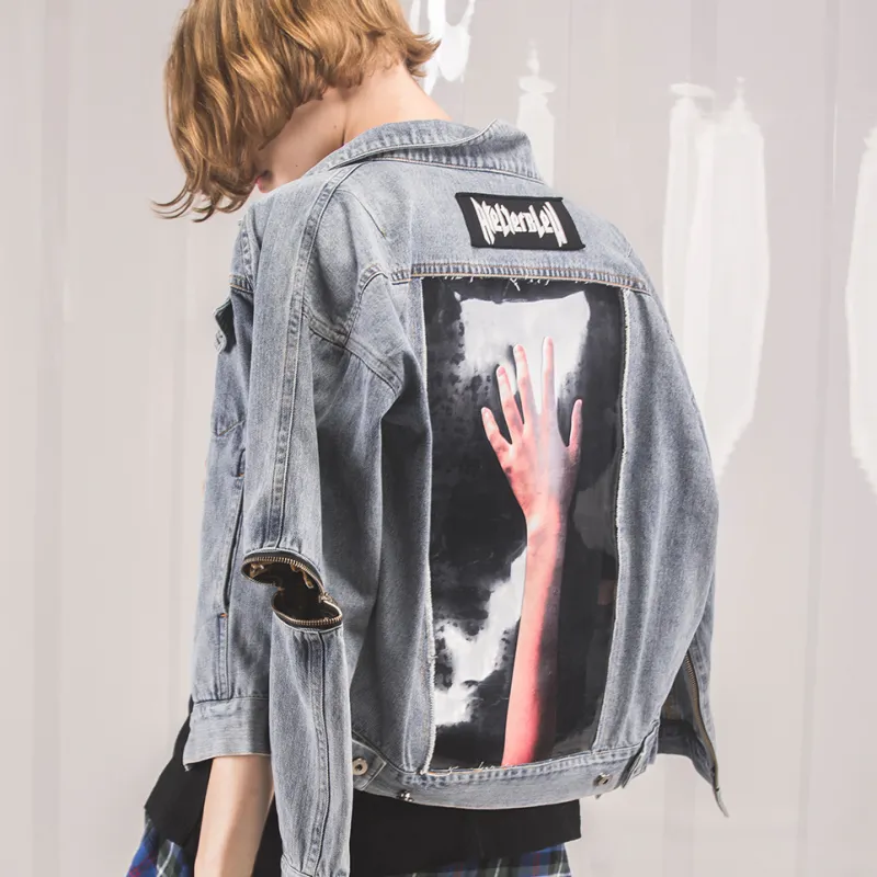 ATELIER BLEU Loose Fit Denim Jacket Unisex Blue-2