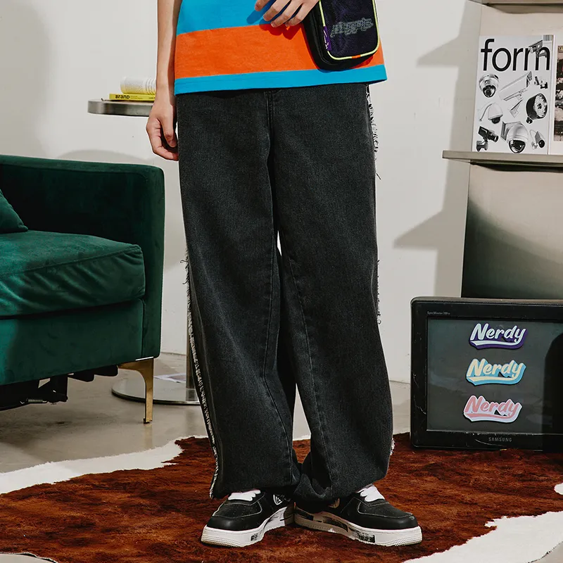 NERDY Straight Jeans Unisex Black-3