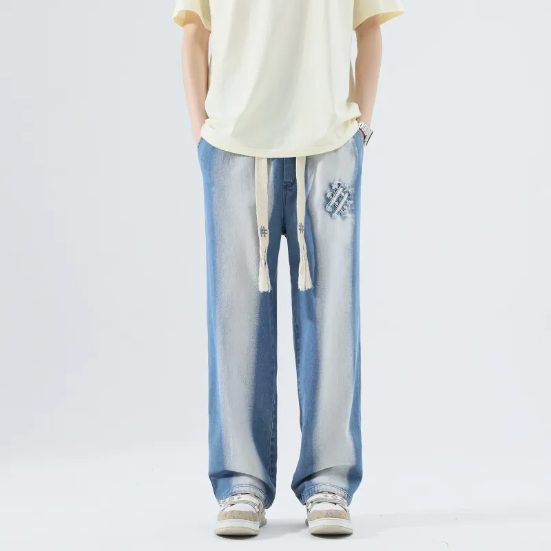 BEENTRILL Jeans Unisex Blue With White Lettering-2