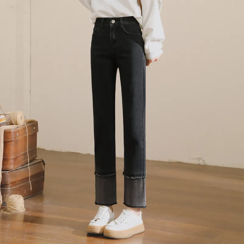 MITUAN Jeans Women's Black Gray-5