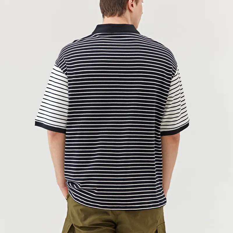 CAT Polo Shirts Unisex Black Stripes-4