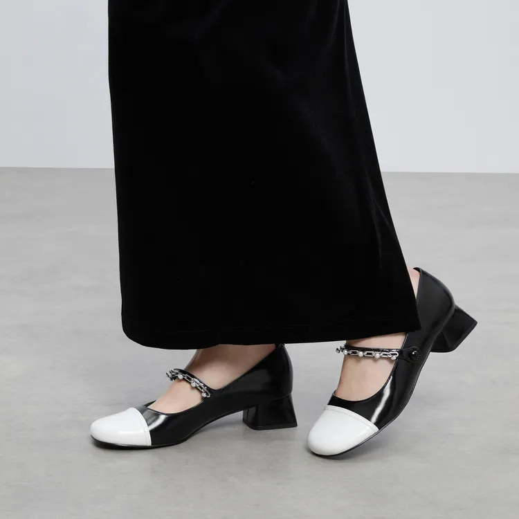 CHARLES&KEITH Small Ck Chunky Heel Mary Jane Shoes 3.6cm Women's-7