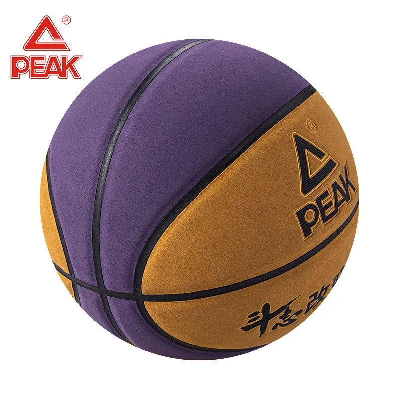 PEAK Microfiber Leather Basketball Brown Purple Size 7 Training Unisex-2