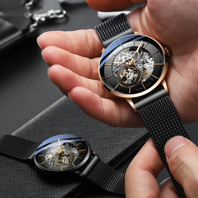 SOLLEN Automatic Mechanical Movement Watch Men's Watches Cut-Out Dial SL316-3