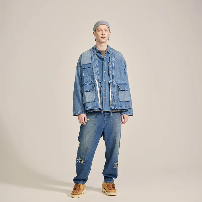 Prth Promethean Denim Jackets Unisex Light Blue-5