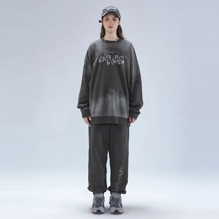 LAMLICKA Knitted Sweatpants Unisex Dark Gray-2