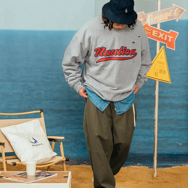 Nautica White Sail Sweatshirt Unisex-4