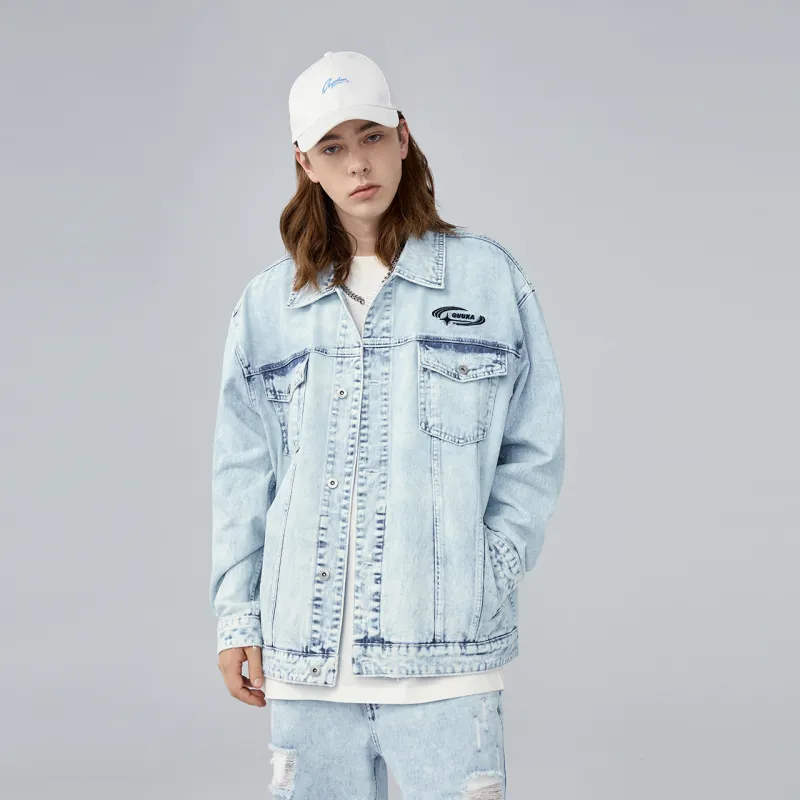 Guuka Denim Jacket Men's Light Blue-3