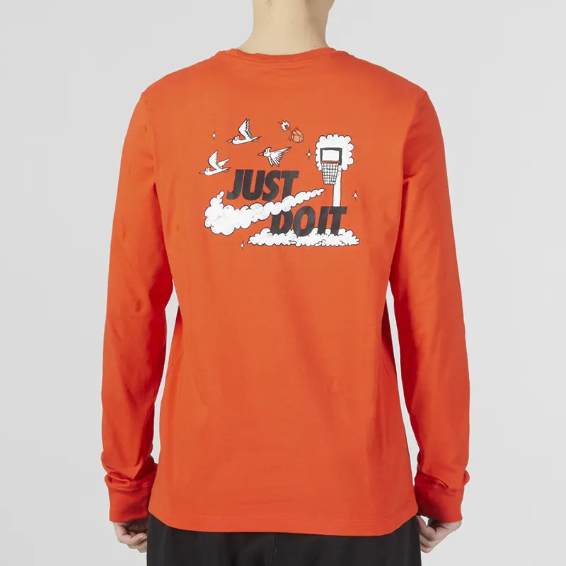 Nike T Shirts Men Orange Red-3