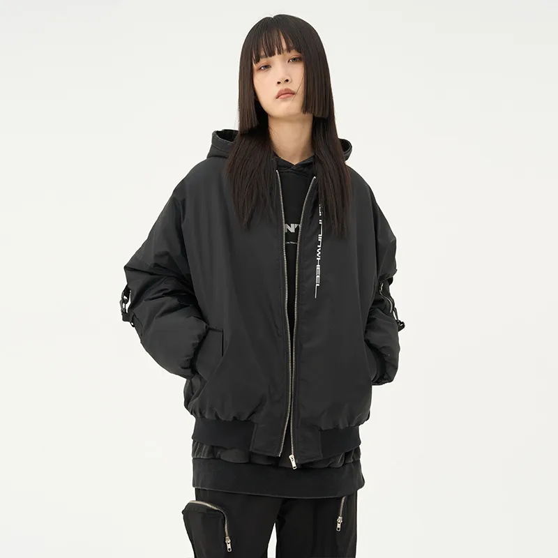 RUNNINWHEEL Loose Fit Jacket Unisex Black-2