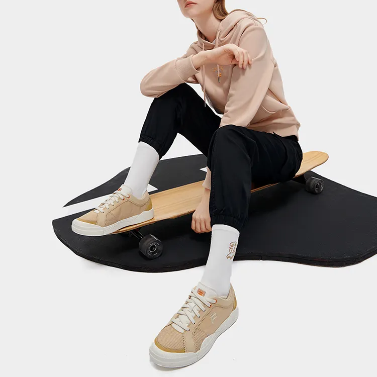 FILA FUSION ATV Anti Slip Wear Resistant Low Top Skateboard Shoes Women's Golden Wheat-6