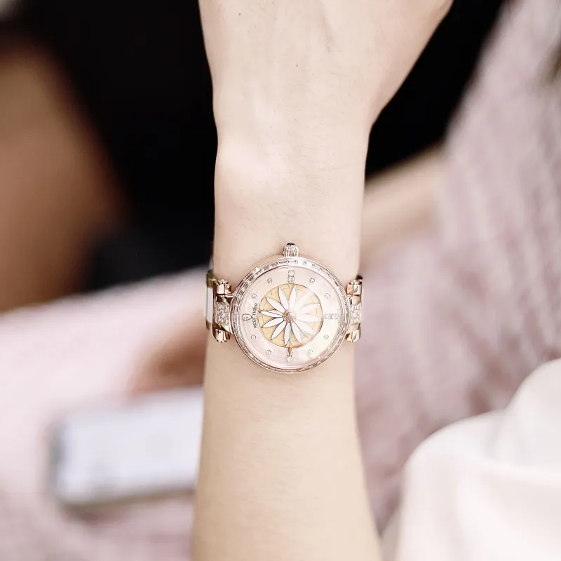 REEF TIGER Automatic Mechanical Movement Watch Women's Watch Pink Watch Dial RGA1599-MF-2