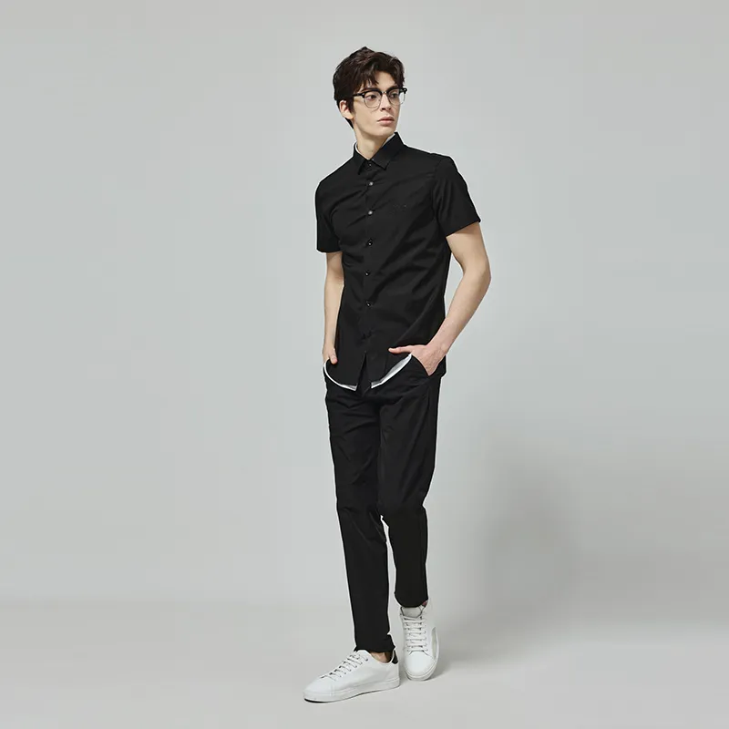 RARE Short Sleeved Shirt Men's Black-6