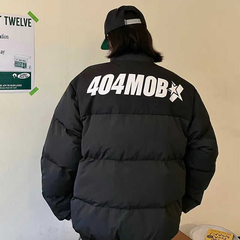 404MOB GANG Puffer Jacket Includes Gift Box Sets Unisex Black-2
