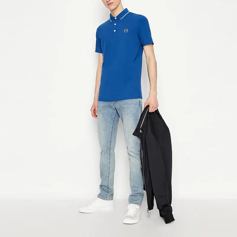 ARMANI EXCHANGE Polo Shirts Men Indigo-4