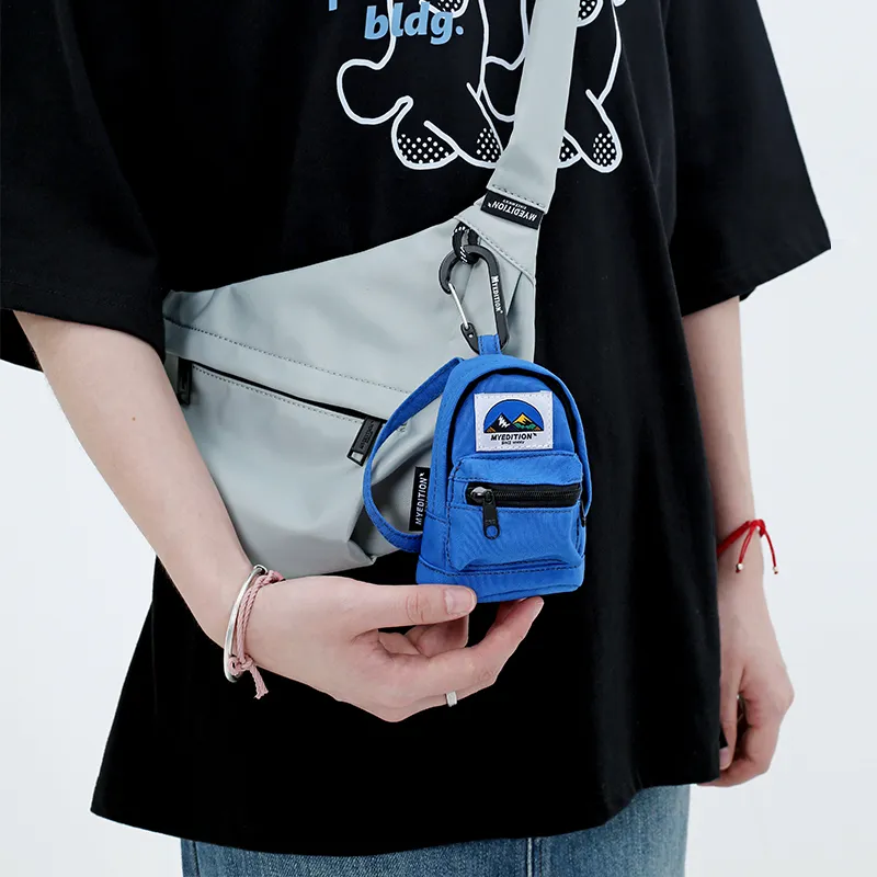 MYEDITION Shoulder Bag, Cell Phone Pouch, Crossbody Bag Nylon Polyester Black/Gray Unisex-12