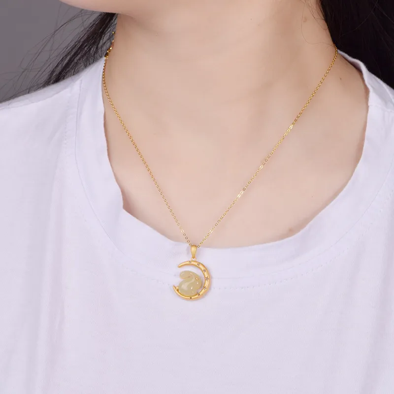 DAISY BEAUTY Hetian Jade Pale Greenish White Jade Women's-2