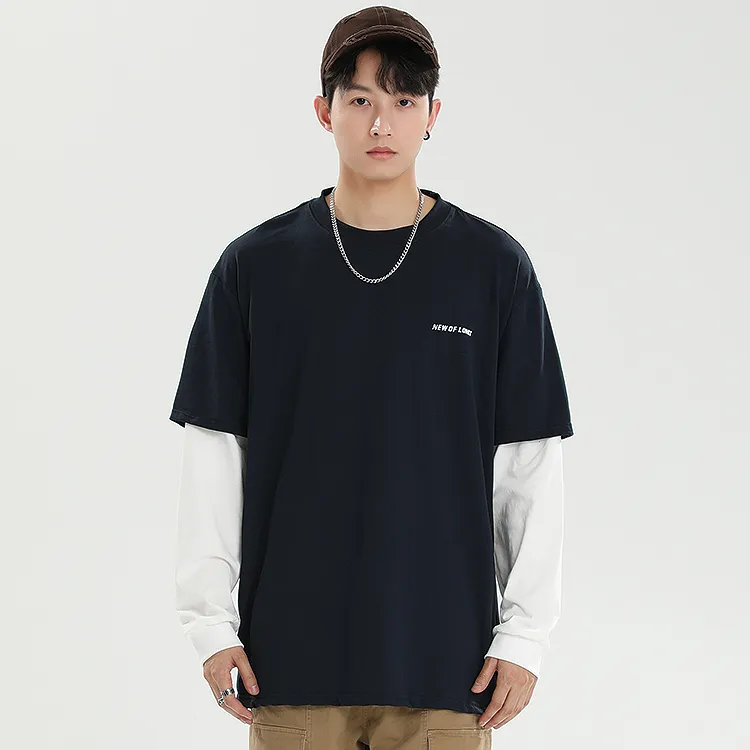 LOMBT Mock Two-Piece Long-Sleeved T-Shirt Unisex-2