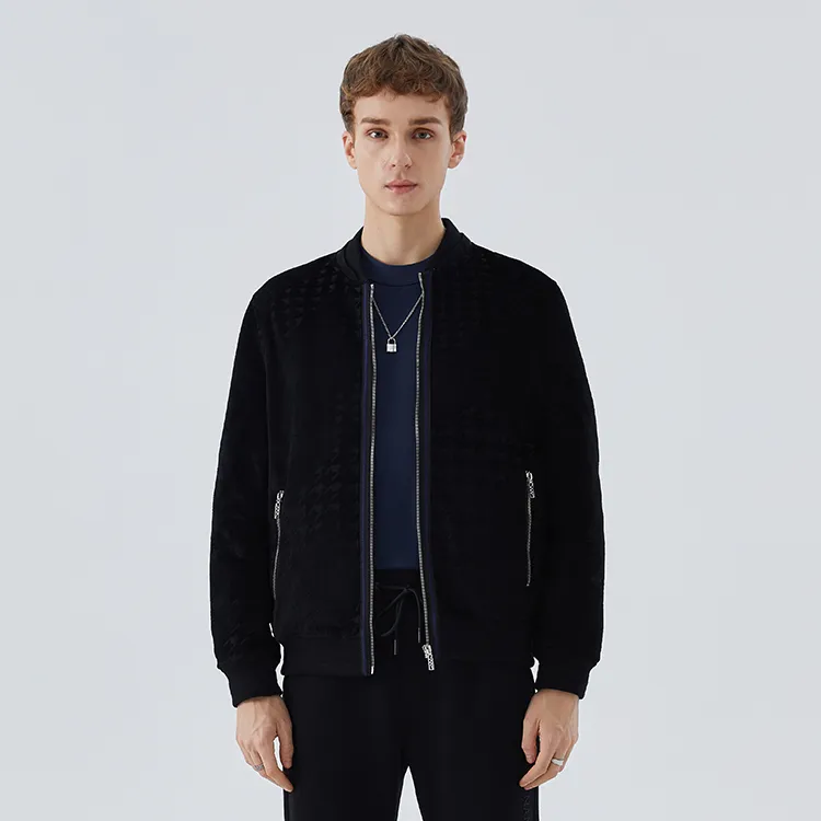 DAVID NAMAN Baseball Collar Cropped Down Jacket Men's Black-3