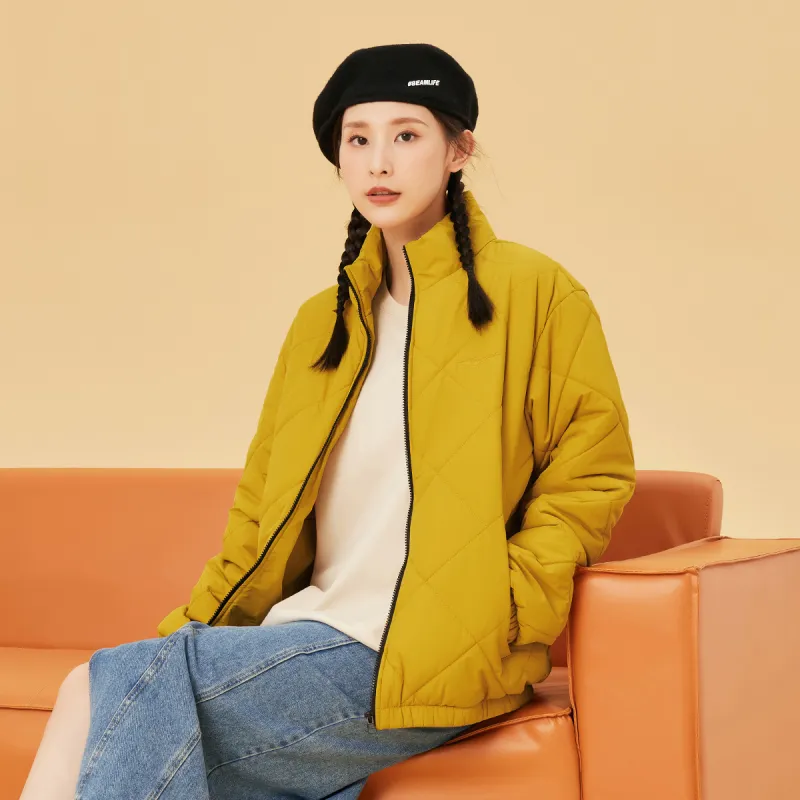 Erke Puffer Jackets Unisex Okra Yellow-3