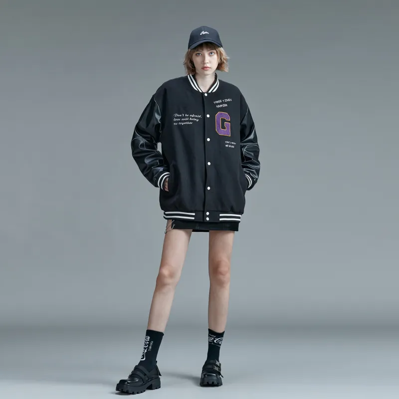 Guuka Baseball Jacket Women's Black-2