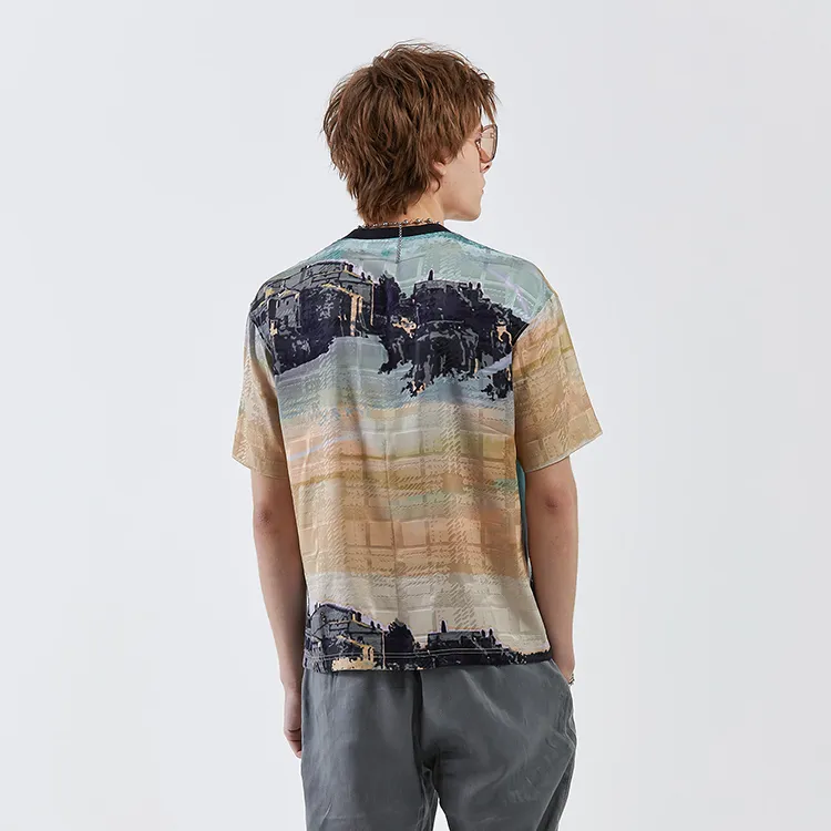 DAVID NAMAN T Shirts Men Green Purple-3