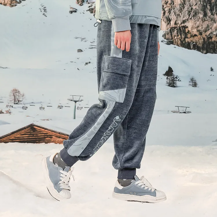 LAMLICKA Jogger Thickened Casual Pants Unisex Blue-5