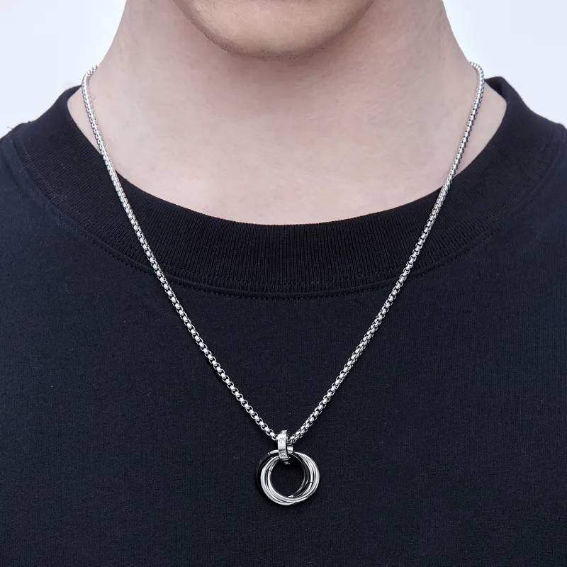 Guuka Stainless Steel Necklaces Unisex Silver-3