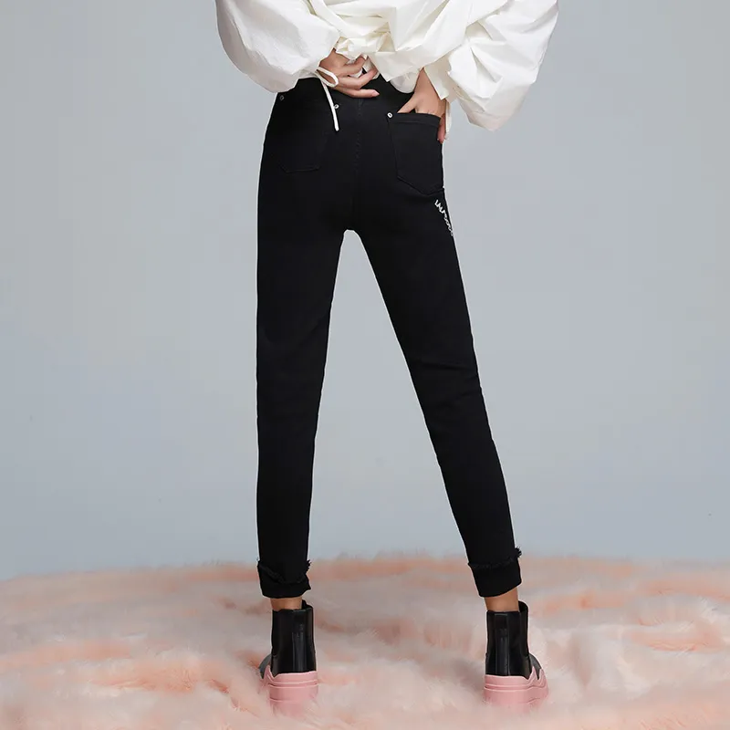LALABOBO Jeans Women's Black Denim-2