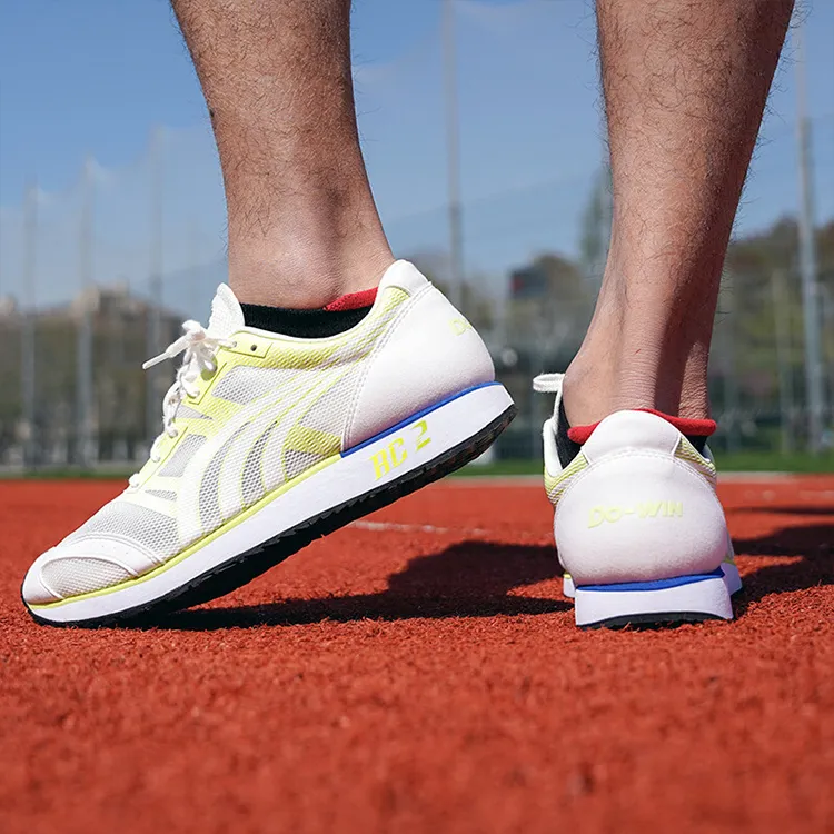 DO WIN Cushioned Slip Resistant Abrasion Resistant Breathable Low Top Marathon Running Shoes Unisex White-8