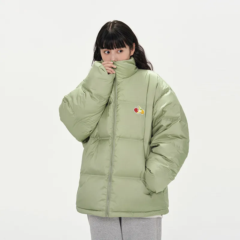 CONKLAB Solid Color Stand Collar Without Hood Loose Fit Down Jacket Unisex-5