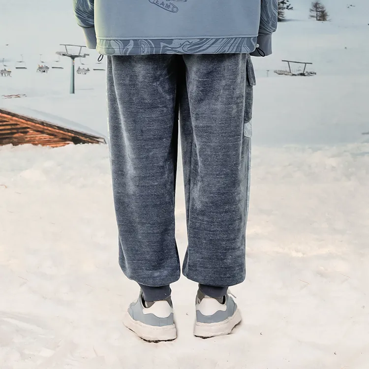 LAMLICKA Jogger Thickened Casual Pants Unisex Blue-3