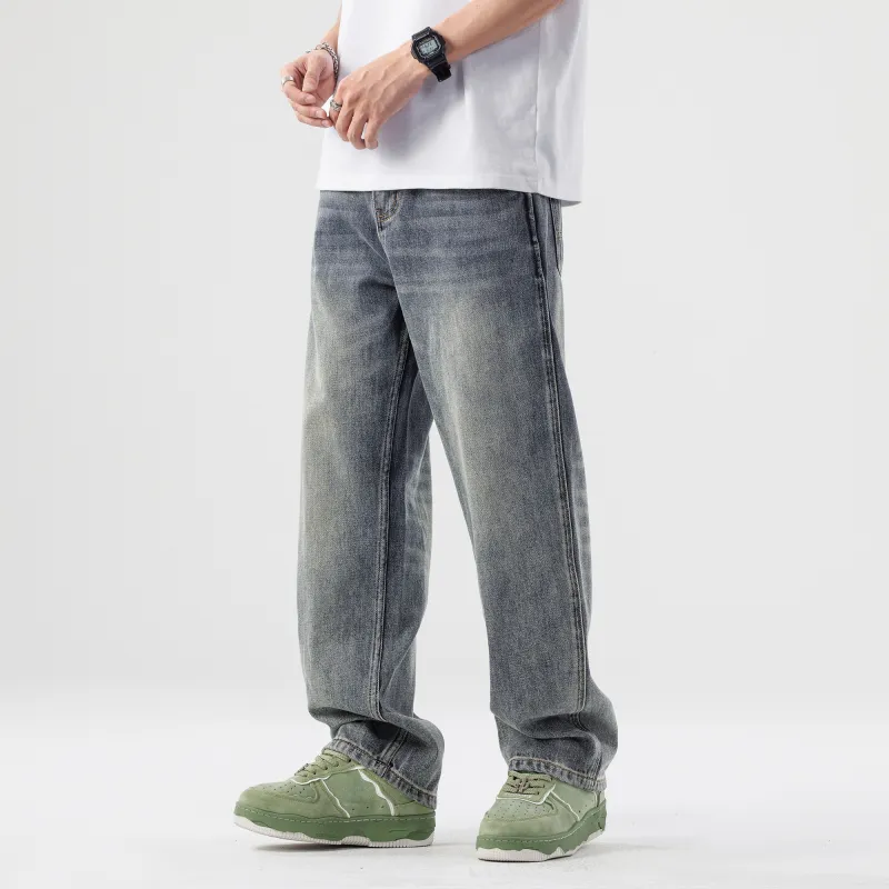 FAIRWHALE Straight Jeans Men's Denim Blue-4