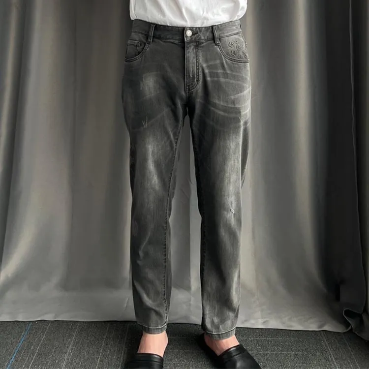 LIU·JO UOMO SS22 Tapered Pants Thin Jeans Men's Dark Gray-2