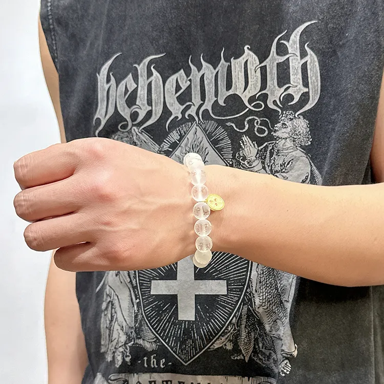 MOUNTAINS AND MANS White Crystal Bracelets Unisex-3