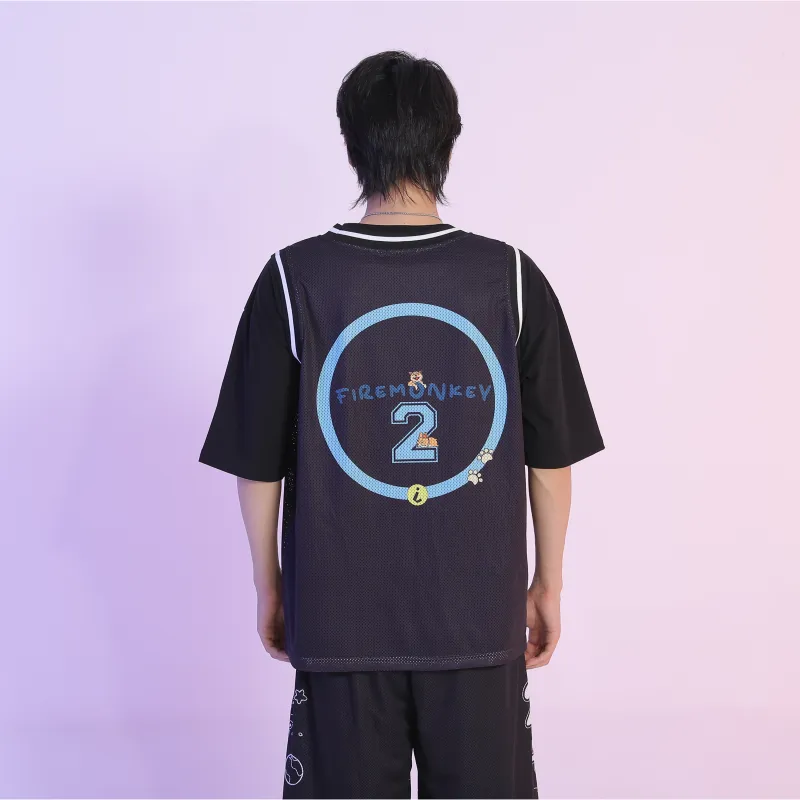 FireMonkey Basketball Jerseys Unisex Black-2