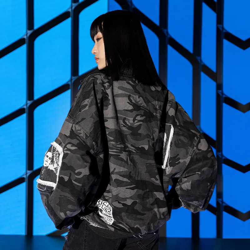 XINYINSU Jackets Unisex Camouflage Gray-3