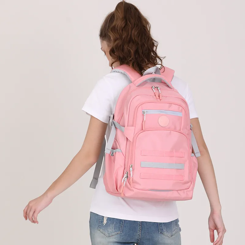 AOKING AK Polyester Laptop Bag Backpack Tubas Unisex Purple/Black/Pink-1