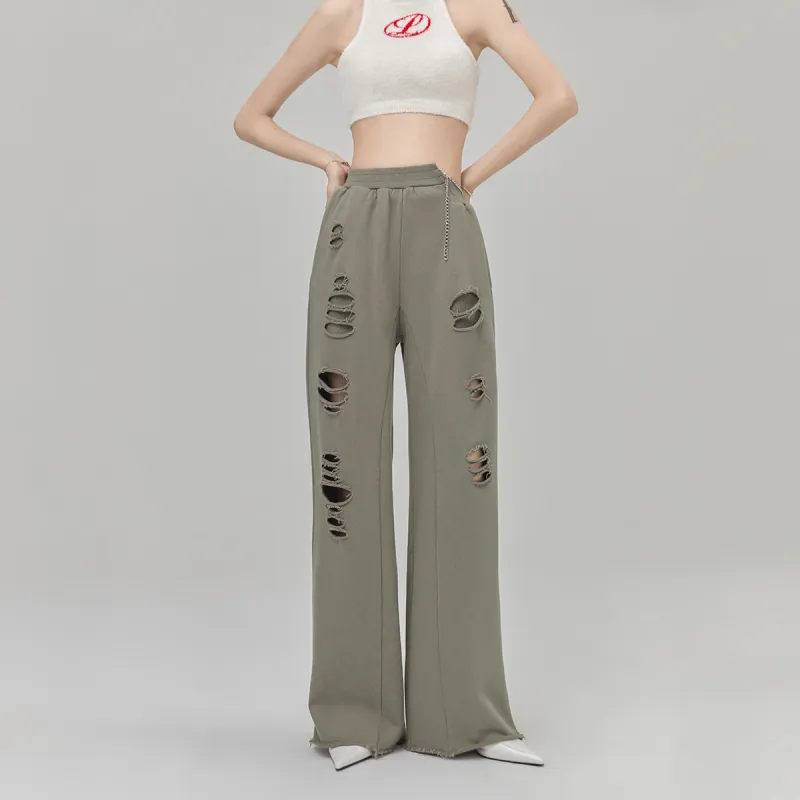 LA CRAWFISH Straight Casual Pants Women's Army Green-2