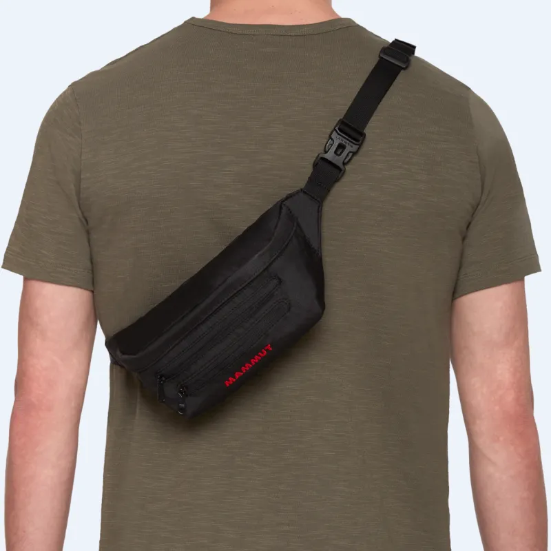 MAMMUT Polyester One Shoulder Crossbody Slanted Fanny Pack Small Size Unisex Black-16