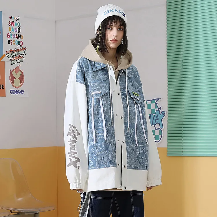GENANX Jacket Unisex Denim Blue-5