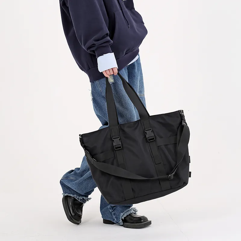 MYEDITION Tote Bag, Shopping Bag, Portable Crossbody Bag, Shoulder Bag Water Repellent Black Unisex-7