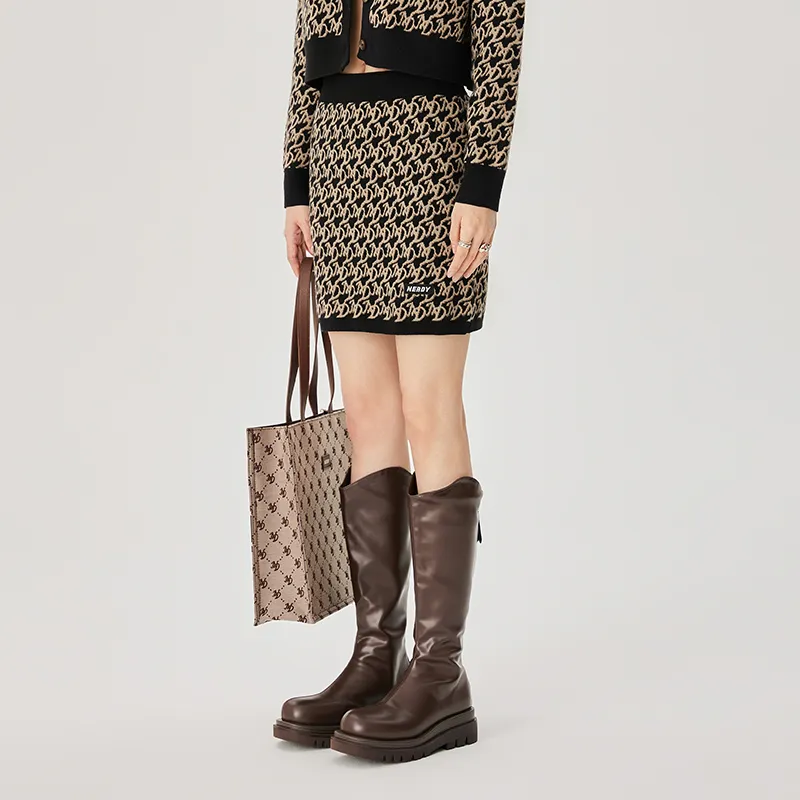 Nerdy Casual Short Skirts Women's Brown-3
