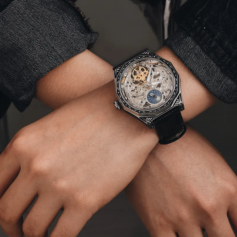 VRQ Future Series Automatic Mechanical Movement Watch Unisex Cut-Out Dial-3