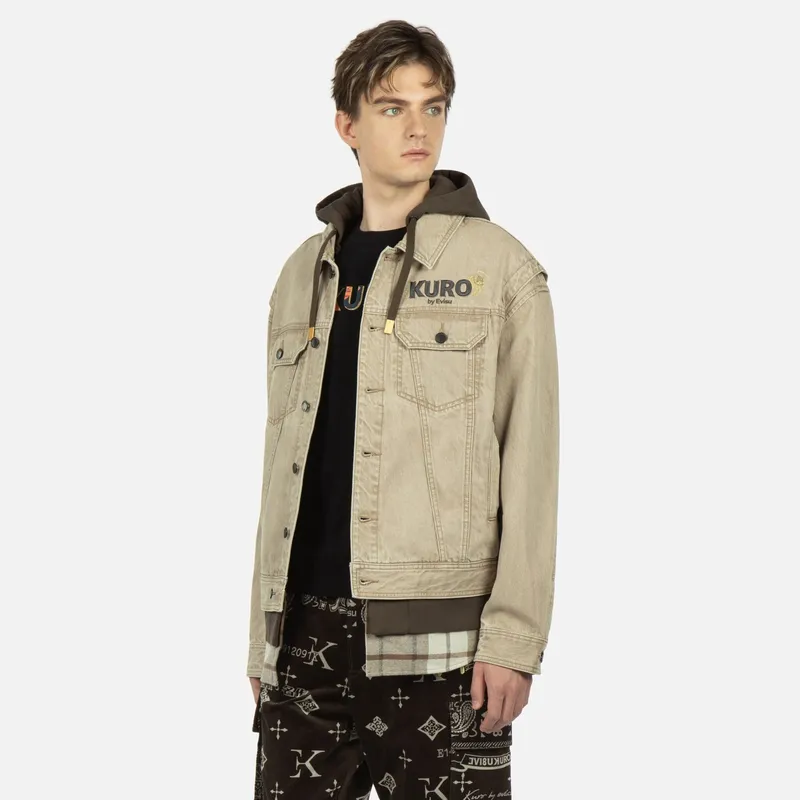 EVISU Denim Jackets Men Earth Tone-2