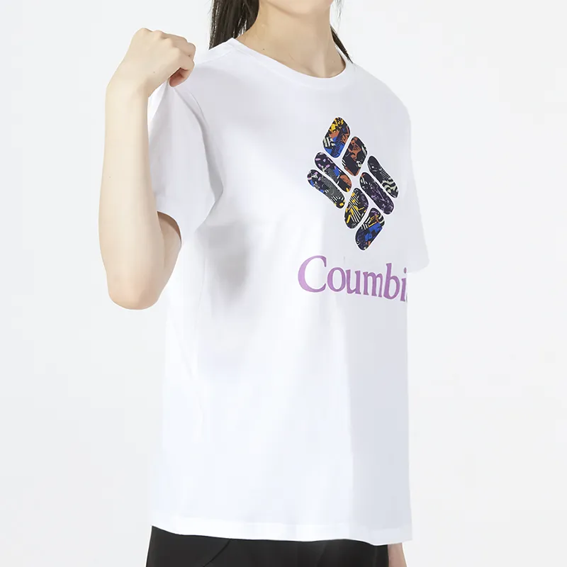 Columbia Set in Sleeve T Shirt Women's White-3
